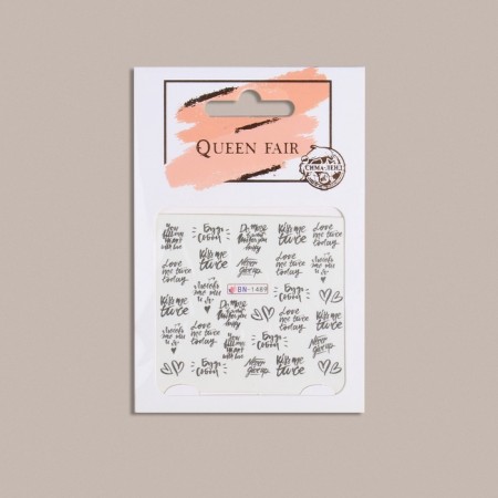 Slider - nail design “Be”, packing 6 pcs, black color-3