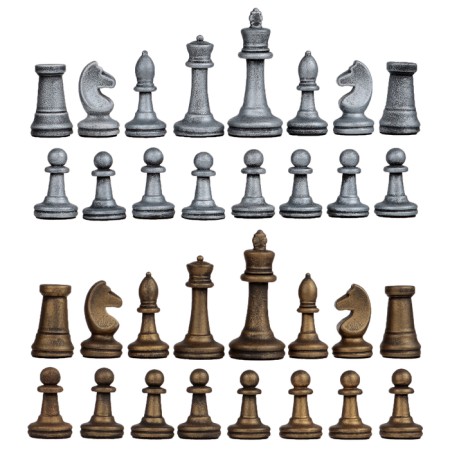 Chess figures, polystone, King H-8.8 cm d-3.8 cm, pawn H-4.2 cm d-2.7 cm-1