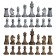 Chess figures, polystone, King H-8.8 cm d-3.8 cm, pawn H-4.2 cm d-2.7 cm