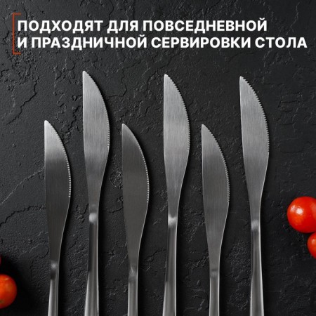 Stainless steel knives are Sentiment, length 23 cm, 6 pcs, silver color-3