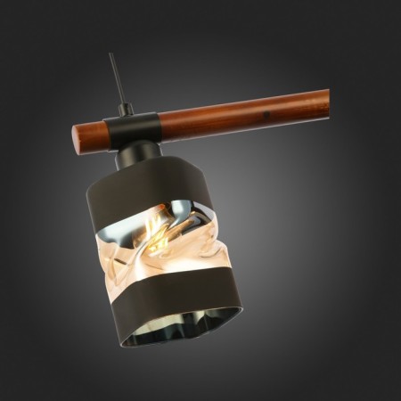 Suspended EVOLUCE lamp. Sle114403-03. Abiritto. 3x60 watts, E27, 60x10x20.5 cm, black color, dark tree-6