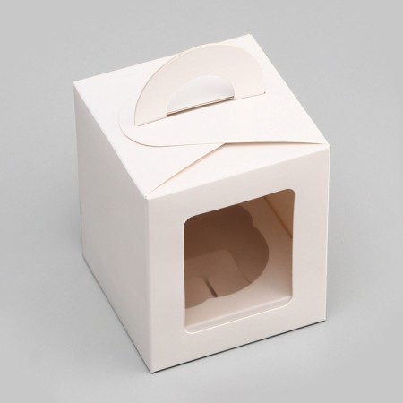 Packaging for one cupcake, white, 9.2 x 9.2 x 11.1 cm-1