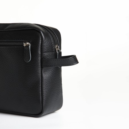 Lightning cosmetic bag, Textura, 2 external pockets, black color-4