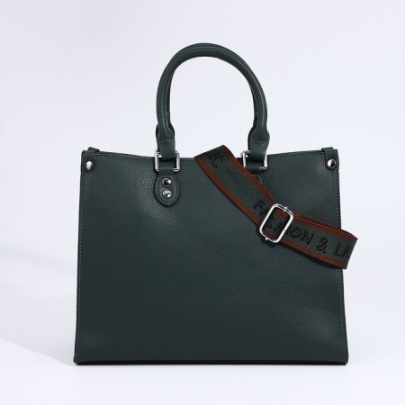 Bag Female Tout with zipper, green color