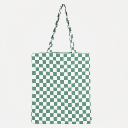 The shoper bag is bilateral, without fastening, outer pocket, green color-2