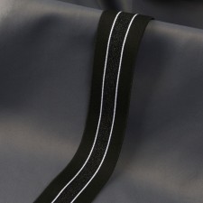 Glass woven soft 40mm*5 ± 1 -yard strip with lurex silver/black/white au