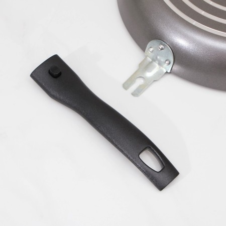 Pan -Discovery, d = 24 cm, glass cover, removable handle, anti -stick coating, gray color-5