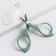Children's manicure scissors, with a protective cap, type 2, green color