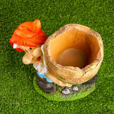 Garden Figure "Dwarf with Kashpo" 25x24cm Mix-4