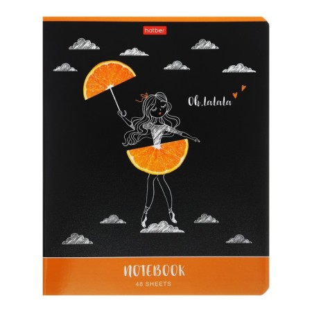 Notebook 48 sheets of the cell "Orange Dreams", the cover coated cardboard, selective matte varnish, unit 65 g/m2, 5v mix-2
