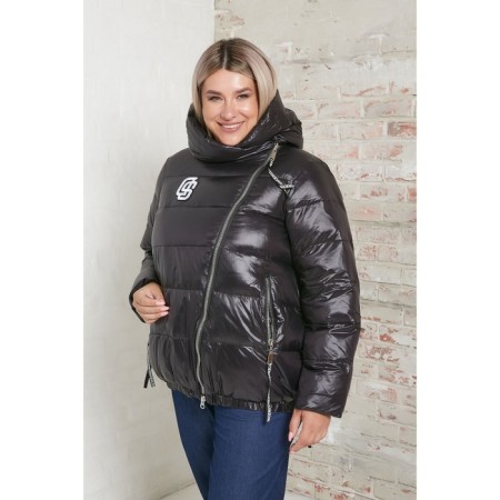 Women's jacket, size 64, black color-2