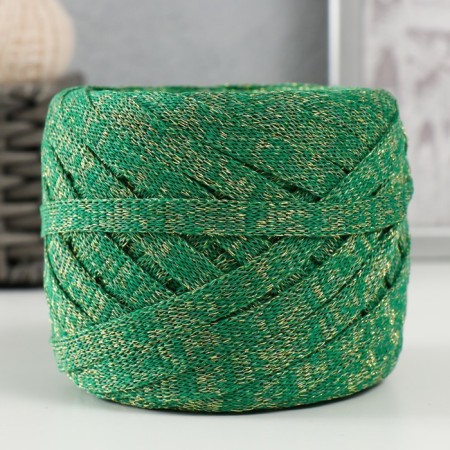 Knitted yarn "Ribbon" with Lurex 85m/170 ± 5 g (nephritis, lurex: gold)