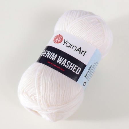 Yarn "Denim Washed" 30% acrylic 70% cotton 130m/50g (900 white)-1
