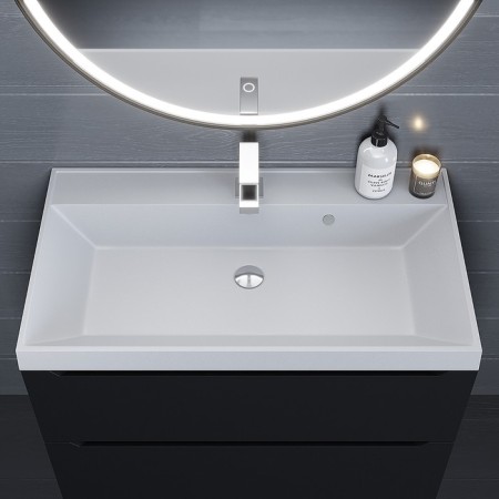 Sink uperwood Classic Quartz 80 cm, quartz, white matte, jasmine-2