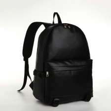 City backpack on a zipper, black color