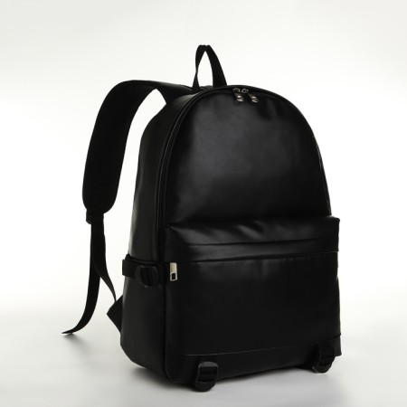 City backpack on a zipper, black color