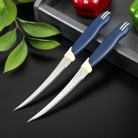 Set of kitchen knives for tomatoes Tramontina Multicolor, 2 pcs, blade 12.7 cm