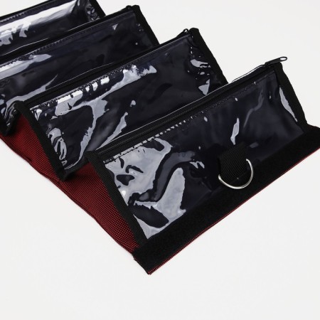 Cosmetic bag, 4 parts on lightning, red color-3