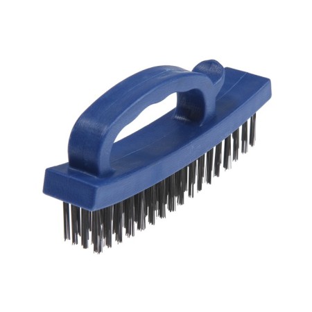 Metal manual tundra brush, hardened wire, plastic with a handle, 4-row
