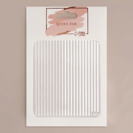 Nail stickers "strips", metallized, silver color-3