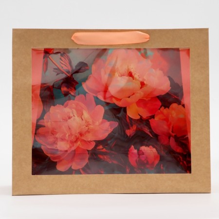 PVC package window, "peonies", 31 x 11 x 26 cm-2