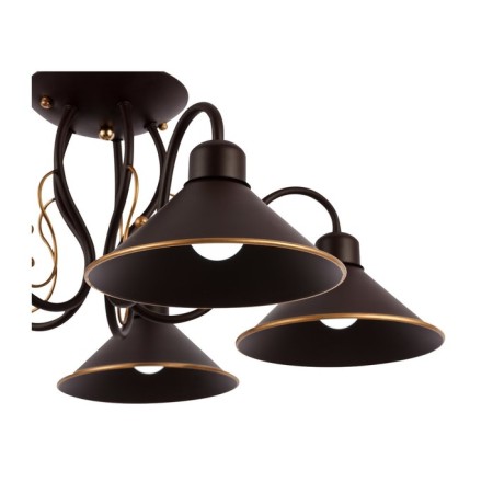 Ceiling EVOLUCE lamp. Sle120402-05. Ciolla. 5x60 watts, E27, 66x66x24 cm, dark -brown color-8