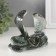 Souvenir Ceramics "Two Cobra with Heart" Green with gold 4.2x1.2x9.4 cm