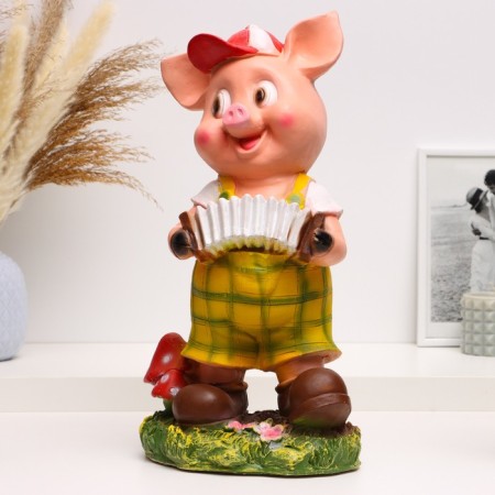 Piggy bank "Piglet with an accordion" 38x21x15cm-1