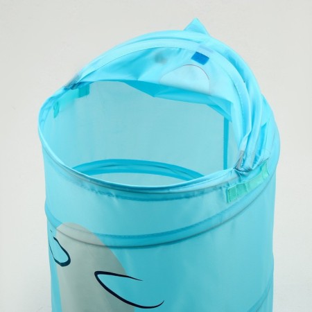 A basket for storing toys "shark" with handles and a lid, 55 x 33 x 33 cm, blue-7