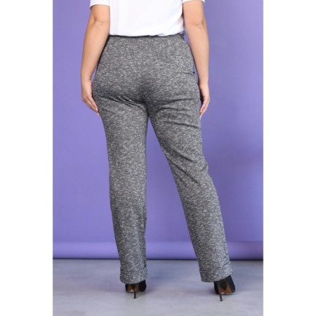 Female trousers, size 52, gray color-1