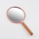 Mirror with a handle, D mirror surface 12 cm, pink color