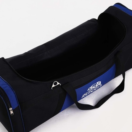 Road bag with lightning, 3 outer pockets, long belt, black/blue color-2