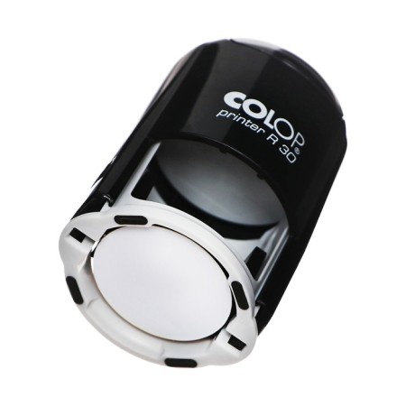 Equipment for round printing automatic COLOP Printer R30, diameter 30 mm, with a lid, black body-3