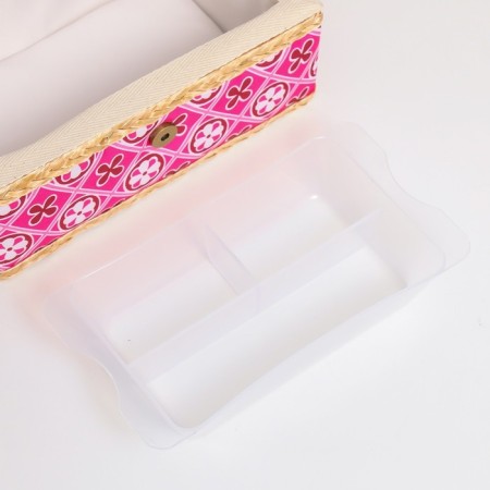 Casket for needlework "Geometry in colors" Pink 9.5x19.5x13 cm-3