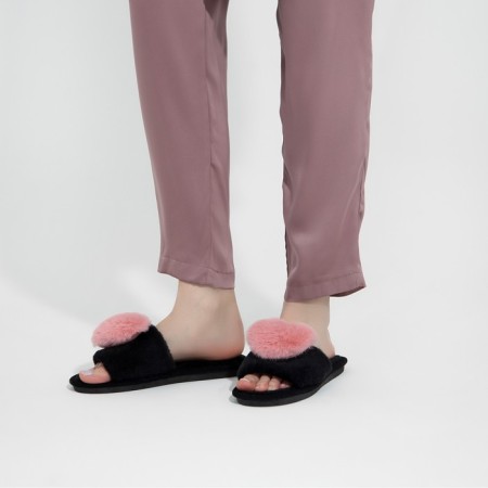 Women's slippers with open nose size 40-41, pink color-6