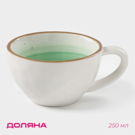 Cup porcelain shade "Cosmos", 250 ml, green color