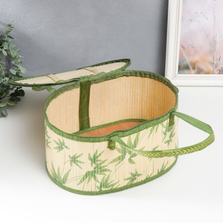 Bamboo Bamboo "Leaves" with handles, lightning 16x20x30 cm-2