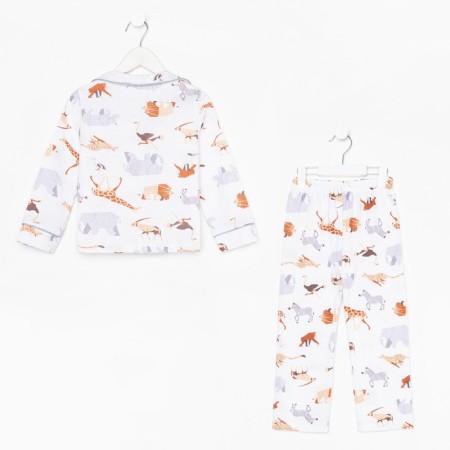 Pajama nursery (shirt and trousers) KAFTAN "Animal" size 122-128, white color-10