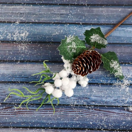 Decor "Winter charm" berry berries in the snow 25 cm