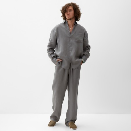 Men's shirt with long sleeve MIST R.54, Gray-1