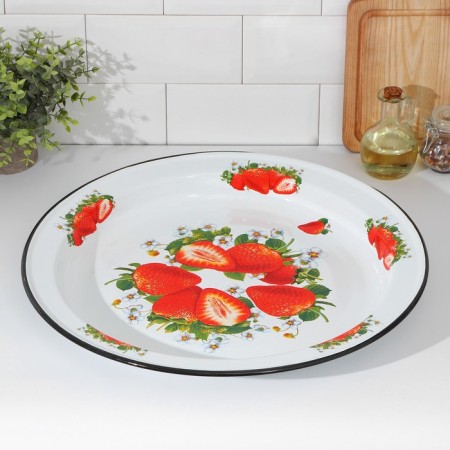 Sadovaya strawberry dish, 5 l, d = 47.5 cm, white color