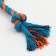 Toy training cable "3 knots", up to 33 cm, up to 55 g, blue/orange