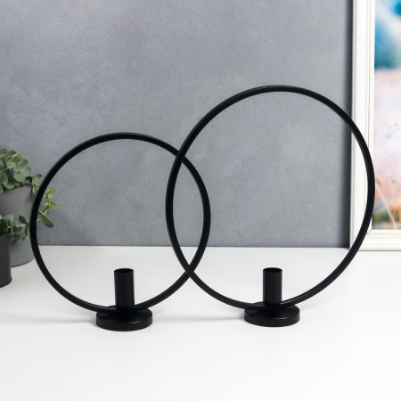 Climbing Summary "Loft. Circles" Black set 2 pcs 23x23x7 29x29x7 cm-1