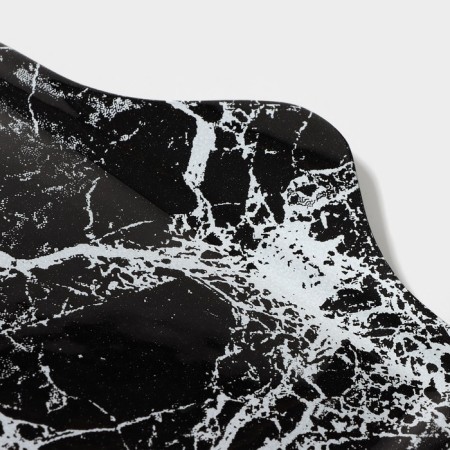 Glass Serving Magistro "Marble", 26.5 × 17.5 × 2 cm, black color-4