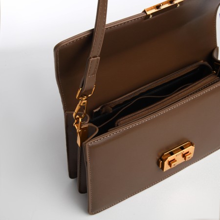 Female bag Textura, average size, khaki color-8