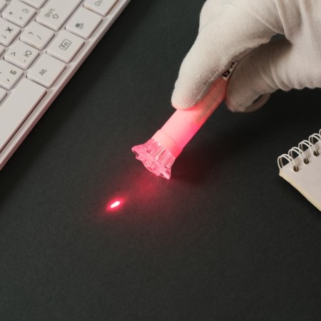 Laser pointer+flashlight "Pink" 3 modes shines, flashes, laser Lr44x3 pcs 3x3x9 cm-4