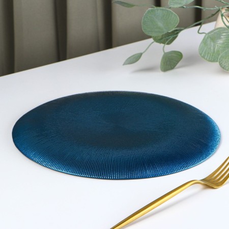 Black dining plate "Rimini", d = 27 cm, blue color-2