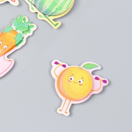 Cardboard sticker 2 layers "Fruits and vegetables in sports" 17x12 cm-1