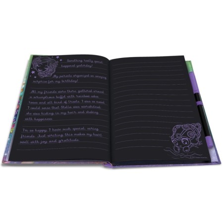 Notepad for a girl Nebulous Stars Coralia, on an elastic band, with a ballpoint pen-3