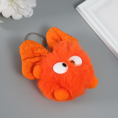 Fluffy on the ring "Masya with a large bow" Orange 12x8x8 cm-2